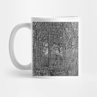 Trees Of Fall - Black and White Mug